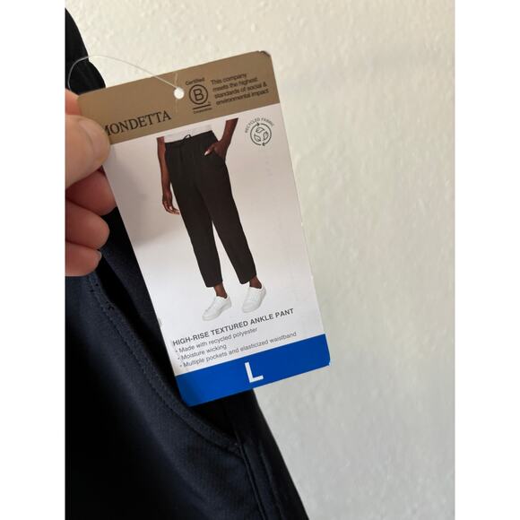 Mondetta High Rize Ankle Pants Womens Size Large Black New - Picture 3 of 4
